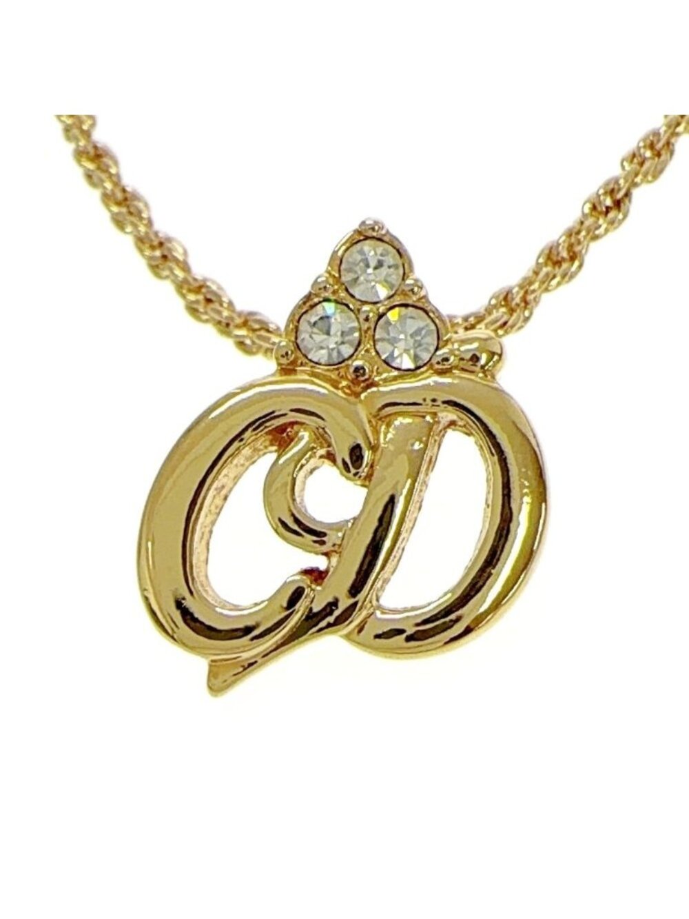 Dior Rhinestone CD Logo Necklace - Picture 1 of 9